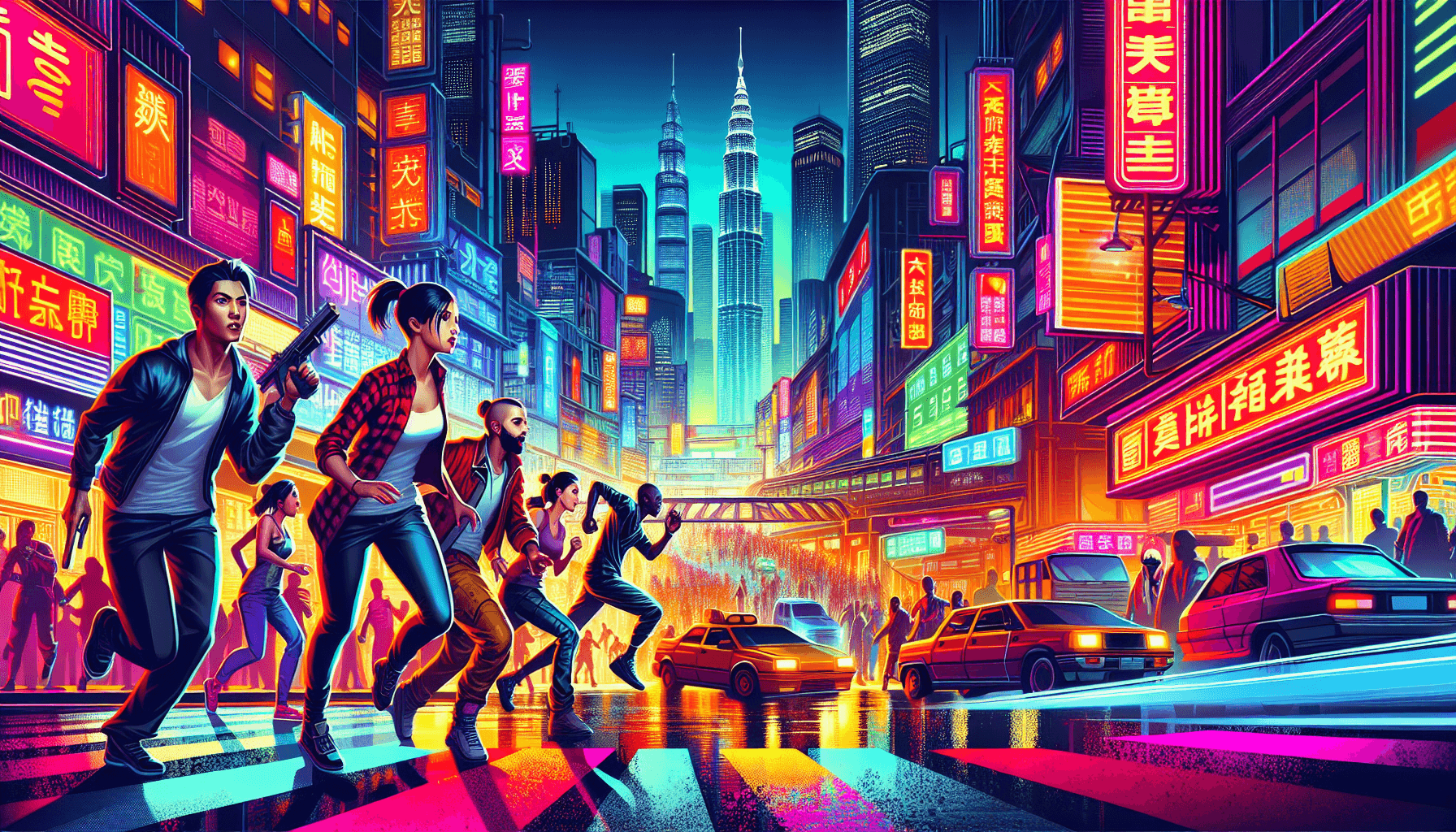 Players exploring a vibrant city in Plinko game